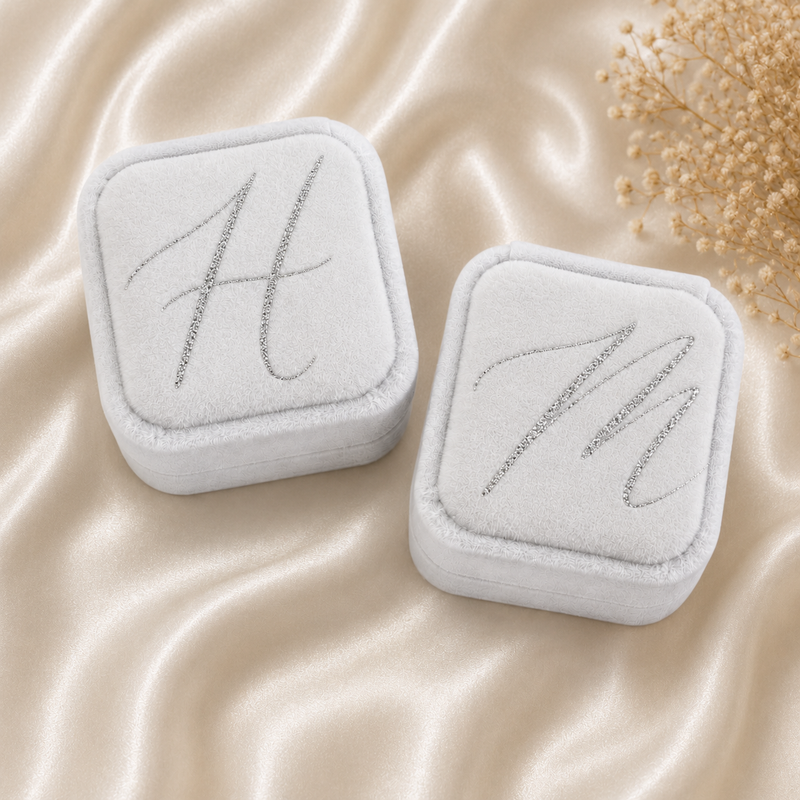 Lot de 2 boîtes à alliances individuelles